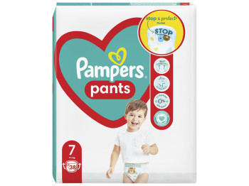 Подгузники-трусики одноразовые для мальчиков и девочек Pampers Pants Giant Plus размер 7 17+кг 38шт