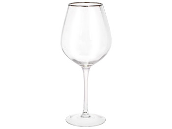 Бокал для красного вина с серебряным кантом Monica, 570мл