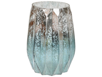 Подсвечник, 20см, цвет - голубое серебро