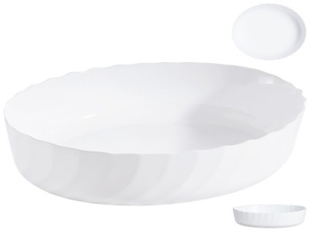 Форма для запекания Luminarc Trianon, овальная, жаропрочное стекло, 3л, 32×24,5×6,3см, цвет белый