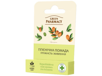 Гигиеническая помада Зеленая аптека "Упругость и питание" с коллагеном и маслом арганы 3,6г