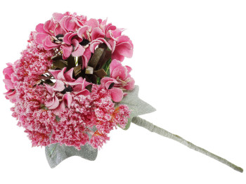 Искусственный декоративный цветок Гортензия, 27см, цвет - светло - пурпурный