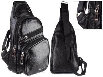 Сумка-рюкзак на плечо кожзам. Cannes черная 17х8х30см