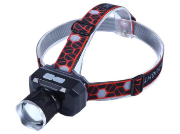 Фонарик налобный светодиодный, аккумулятор, 2000mah