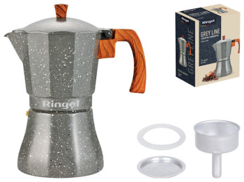 Гейзерна кавоварка Ringel Grey line на 6 чашок, 240мл, 6900068152748