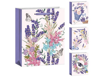 Пакет подарочный бумажный M Lavender, 26x32x12см
