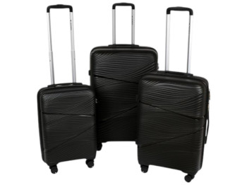 Чемодан с кодовым замком, полипропилен, 20/24/28, цвет чёрный (цена за набор 3шт)