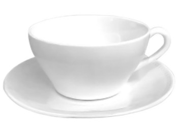 Чашка с блюдцем белая (чашка 240мл, блюдце 15см)