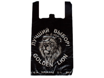 Кулек с ручками типа "майка" "GOLDEN LION" (100шт) 33x55