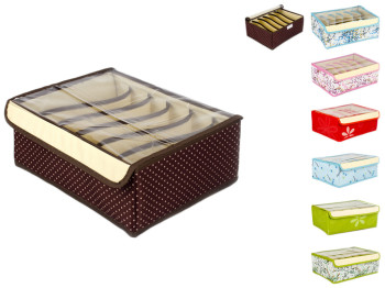 Ящик-органайзер для хранения вещей и обуви ПВХ 7 отделений 31x24x11см