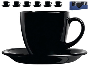 Чайный сервиз Luminarc Carine Black, на 6 персон, 220мл (цена за набор 12 предметов) 0883314753813