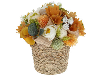 Декоративный пасхальный букет, 18см, цвет - оранжево-желтый, оранжевый