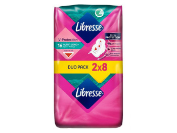 Прокладки гігієнічні Libresse Ultra Long+ з крилами, 5 крапель, 16 шт (2×8)