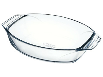 Форма Pyrex, 4 л, боросилікатне скло, овальна, 38×27×7 см, колір прозорий