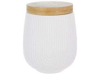 Банка для сыпучих продуктов Naturel с бамбуковой крышкой, 900мл