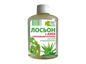 Лосьйон косметичний "ЕкоКод з алое і березовими бруньками" для сух. і норм. шкіри, у флаконі 100мл