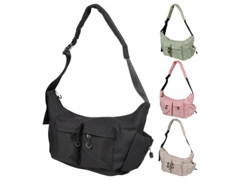 Сумка через плечо, на молнии, регулируемый ремень, нейлон и полиэстер, 45×24см