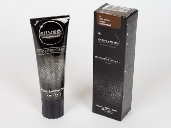 Крем-краска для обуви в тюбике Silver PRO (темно-коричневый цвет) 75мл