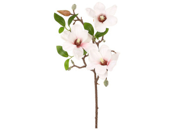 Магнолия искусственная декоративная на стебле х3 бутона, цвет розовый, 66см