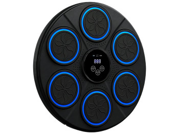 Тренажер боксерський музичний, настінний, ABS пластик, LED підсвічування, Bluetooth, 41см, чорний
