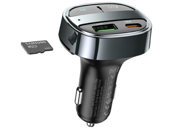 FM-трансмітер Hoco E70 PD30W+QC3.0 car BT FM transmitter Колір Синій