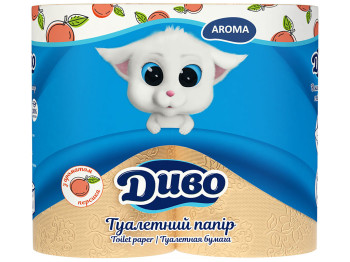 Бумага туалетная Диво Aroma двухслойная, персиковая, на гильзе (цена за 8 рулонов)
