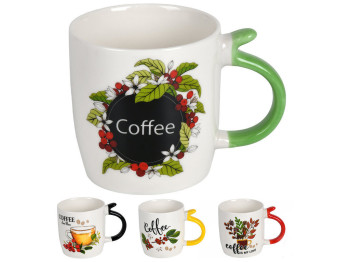 Чашка Coffee, кераміка, 340мл, 4 дизайни (ціна за 1шт)
