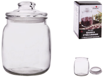 Банка стеклянная с герметичной крышкой Stenson 1л 10,5х16,5см