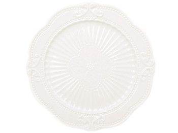 Тарелка фарфоровая Elegance White, белая, 25,5×2,3 см