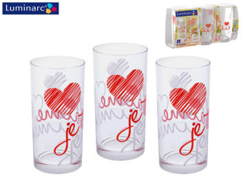Стаканы Luminarc "Je T'aime" 270мл (цена за набор 3шт) 16877