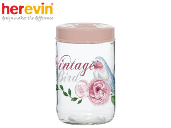 Банка Herevin Vintage Bird с крышкой 660мл 50945