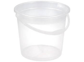 Ведро R plastic прозрачное, без крышки, белое, 15л, 11501