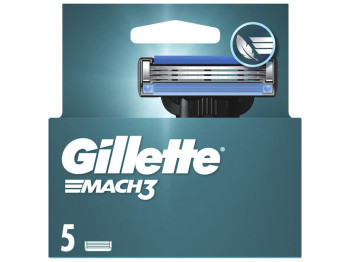 Картриджи сменные Gillette Mach3, сталь, 5шт