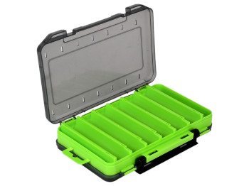 Коробка для снастей, 6 отделений, пластик, 20x13,5x3,5см, цвет зеленый
