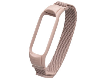 Ремешок для Xiaomi Mi Band 3 / 4 Milanese Loop Цвет Пудровый