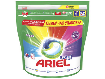 Капсулы для стирки Ariel Color Все в 1, гелевые трехкамерные, 45х23,8г