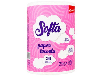 Полотенца бумажные Chisto Softa Ultra Comfort, целлюлоза, 2 слоя, 350 отрывов