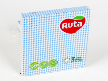Салфетки "Ruta Art" - "Клетка синяя" трехсл. 33x33см  20шт