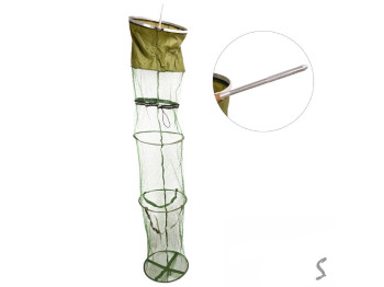 Садок рыболовный с колышком, нейлон, 40×200см, цвет зеленый
