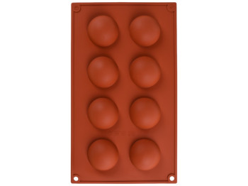 Форма для муссов и желе Полусфера, 8 ячеек, силикон, 29×17,5см, цвет коричневый