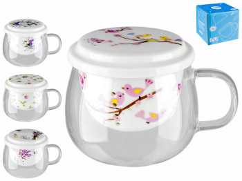 Чашка з кришкою і ситом "Flowers" 400мл R84868