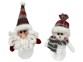 Банка новогодняя для подарков Santa Snowman, 22см