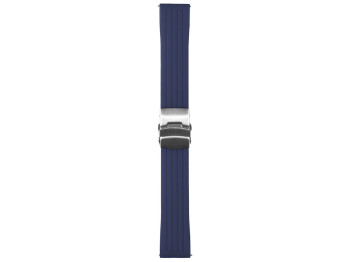 Ремінець Универс 20 mm Silicone+Metal lock для Samsung/Amazfit/Huawei Колір Темно-Синій