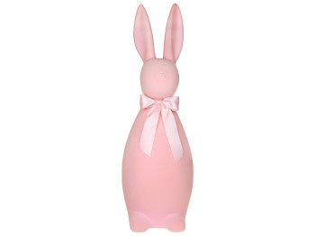 Фигурка декоративная Кролик с флоковым напылением, 132см, цвет - розовый