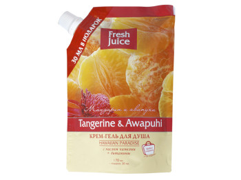 Крем-гель для душу Fresh Juice дой-пак "Tangerine&Awapuhi" мандарин і гавайський імбир 200мл