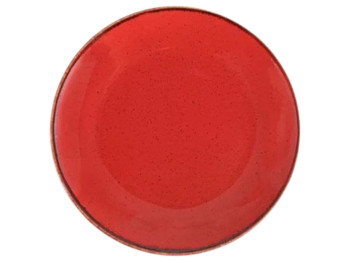 Тарілка Porland Red, фарфор, кругла форма, колір червоний, діаметр 24 см