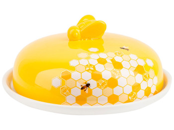 Блюдо керамическое для блинов с крышкой Honey, 23см