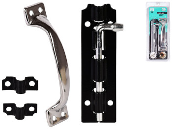 Ручка дверная и шпингалет, 16,5х6см (цена за набор 2 предмета)