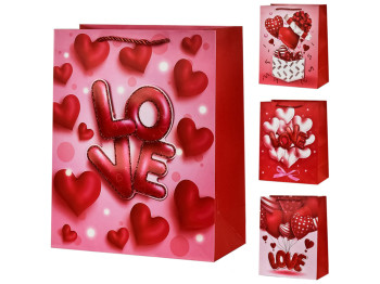 Пакет подарочный бумажный S Love 3D, 18х23х10см