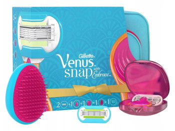 Набор подарочный женский Gillette Venus Snap Embrace (бритва+2смен. кас.+косметичка+расческа+футляр)
